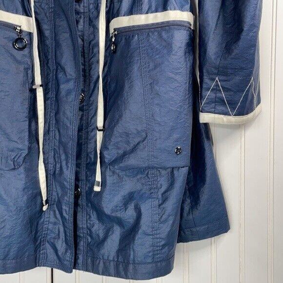 Vintage Damart Women's Blue Long Sleeve Full Zip Hooded Parka Jacket Size 12 - Picture 5 of 9